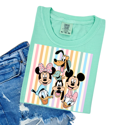 mickey & friends - striped